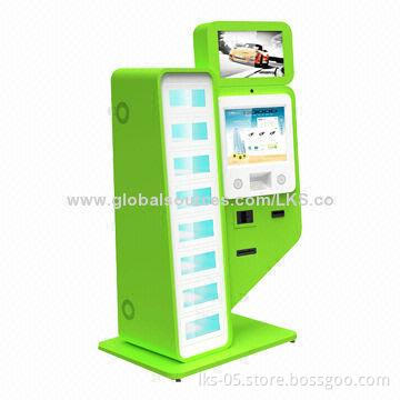 Mobile Phone Payment Terminal Kiosk with 17-inch Touch Screen and Lockers for Charging